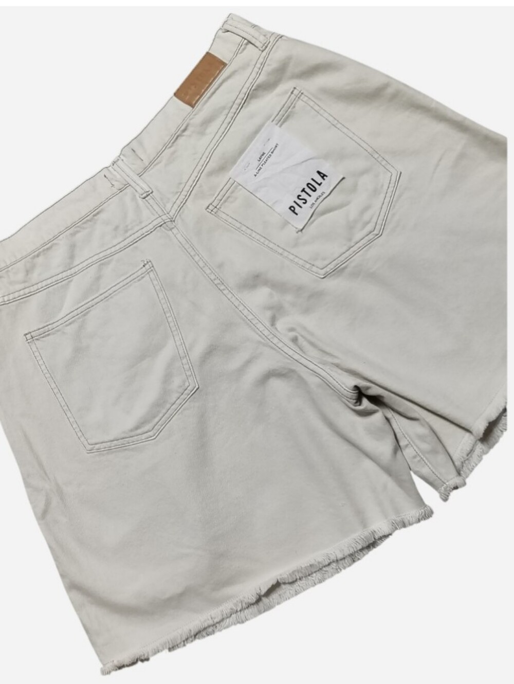 NWT Pistola Layne Pleated High Waist A-Line Denim White / Bone Shorts Women's 32 - Picture 9 of 12